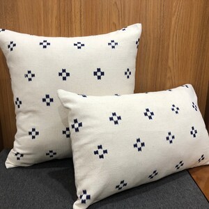 Block Print Pattern Pillowcase | Hmong Cushion Cover, Handwoven Cotton Hill Tribe Pillow Cover, Custom Size Cushion Case