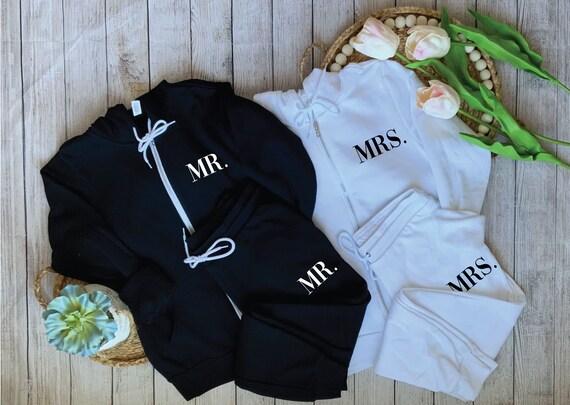 And Mrs His And Her Matching Sweat Suits Jogger Matching Couple - Main Image