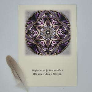Cartoline mandala ispiratrici, affermazioni positive, arte della consapevolezza, citazioni ispiratrici, regalo per lei, cartoline mandala colorate,