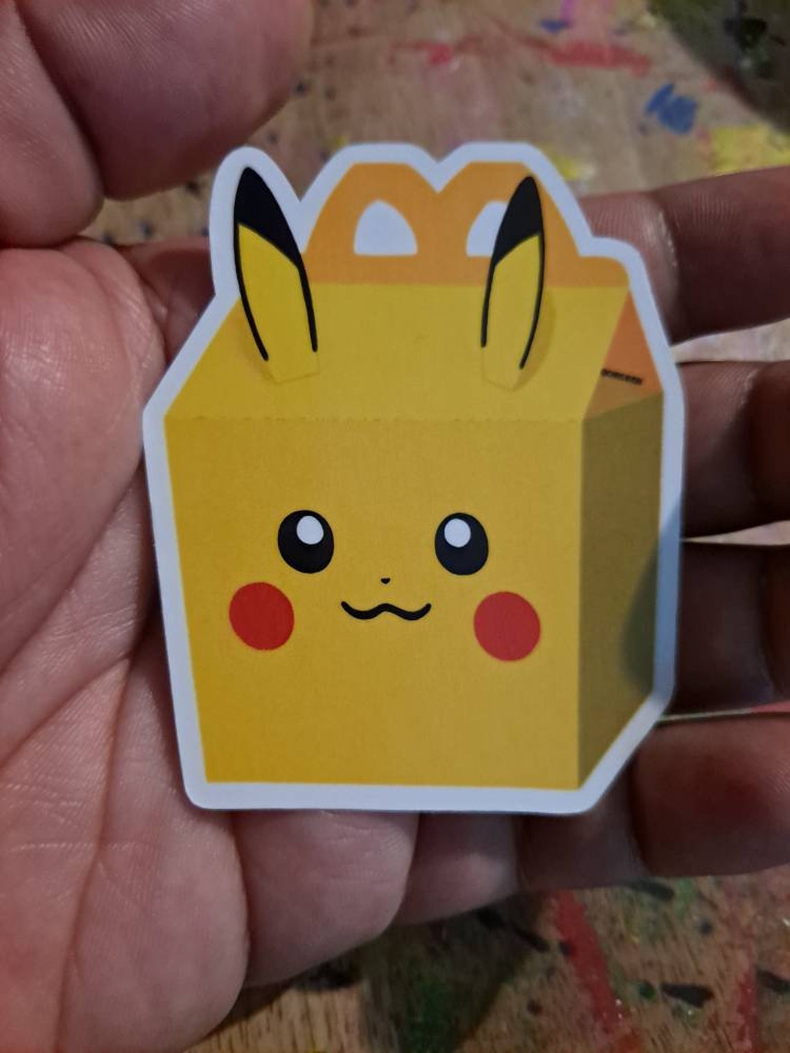 McDonald's Pikachu Happy Meal Box sticker Etsy