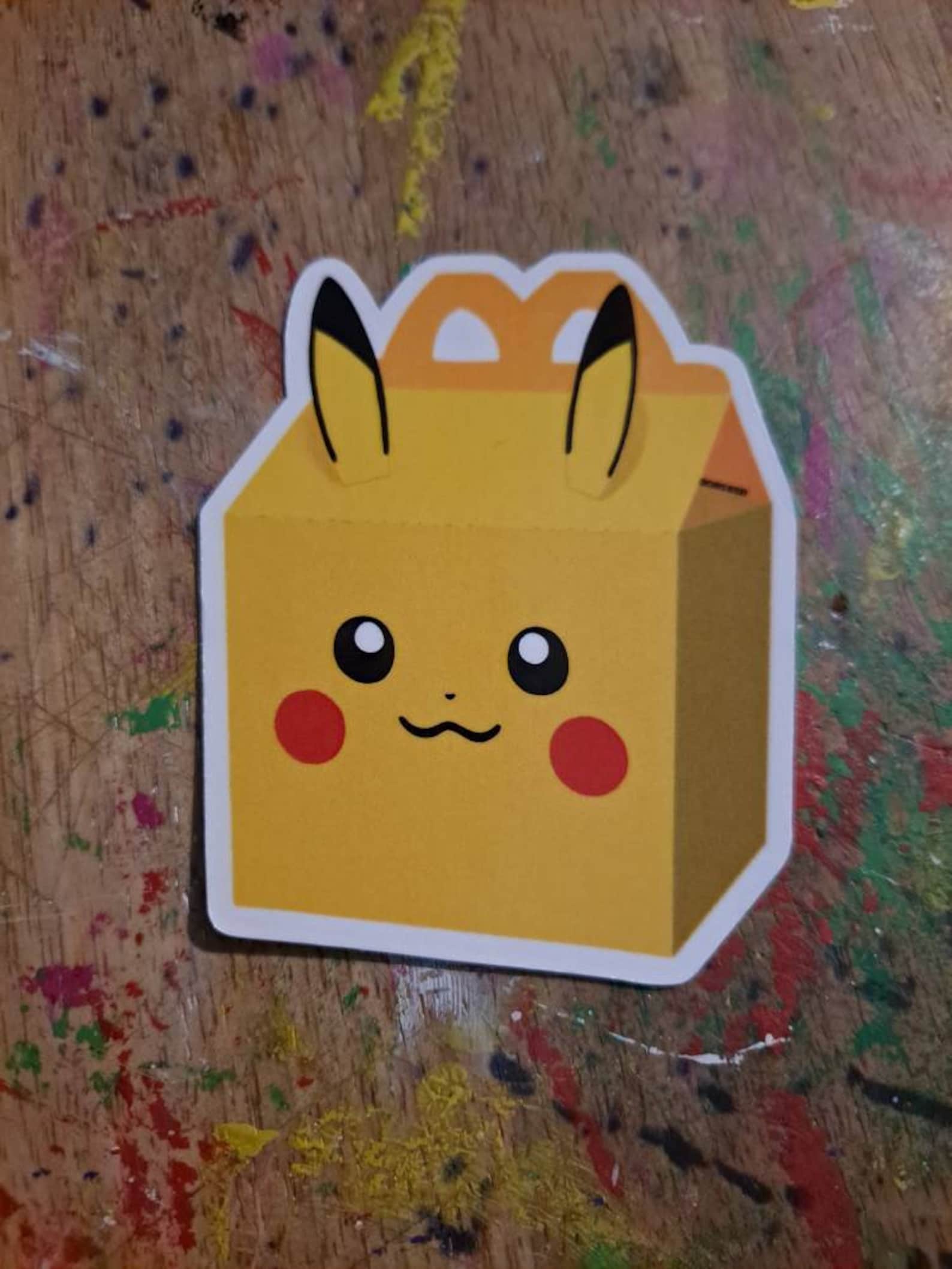 McDonald's Pikachu Happy Meal Box sticker Etsy