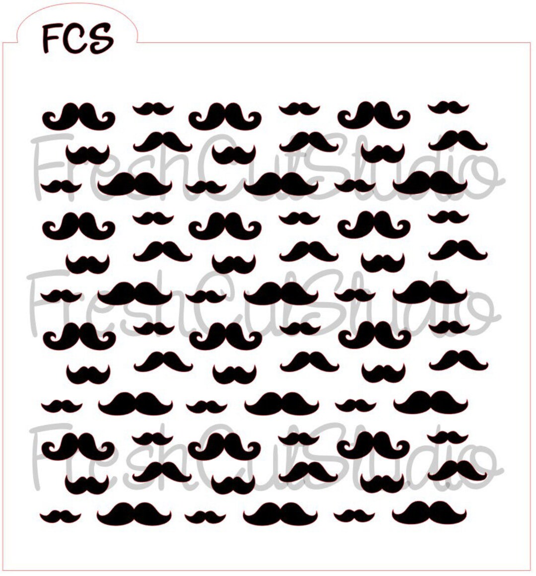 Mustache Background Stencil- Cookie Stencil - Etsy