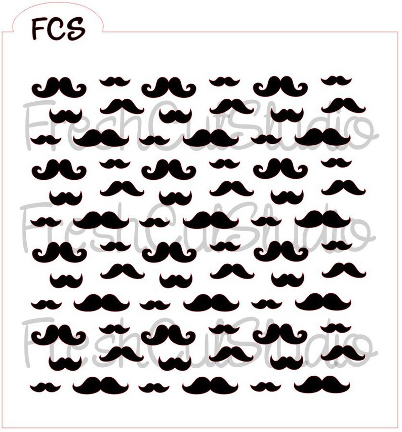 Mustache Background Stencil Cookie Stencil - Etsy Norway