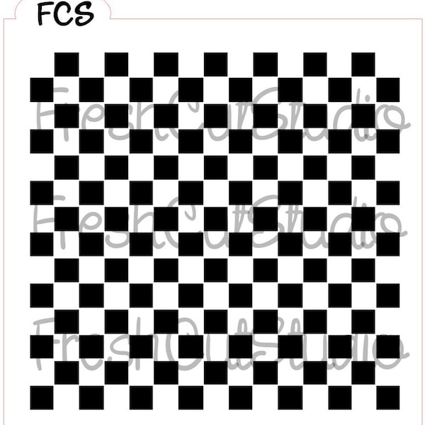 Checkered Background Stencil- Cookie Stencil