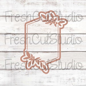 Leaf Frame Cookie Cutter with Matching Stencil Option