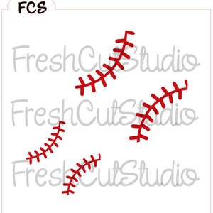 Baseball Stitching Stencil- Cookie Stencil
