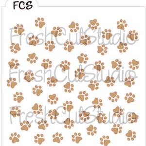 Dog Paw Background Stencil- Cookie Stencil