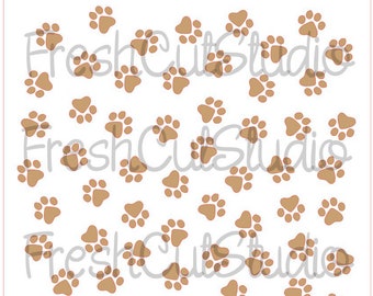 Dog Paw Background Stencil- Cookie Stencil