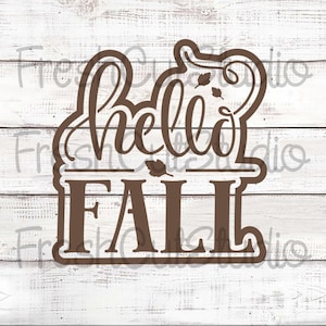 Hello Fall Cutter with Matching Stencil Option