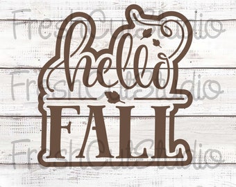 Hello Fall Cutter with Matching Stencil Option