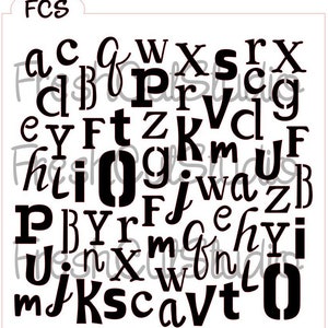 Alphabet Background Stencil- Cookie Stencil