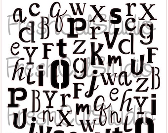 Alphabet Background Stencil- Cookie Stencil