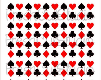 Playing Card Suits 2-part Stencil or Casino Set- Cookie Stencil