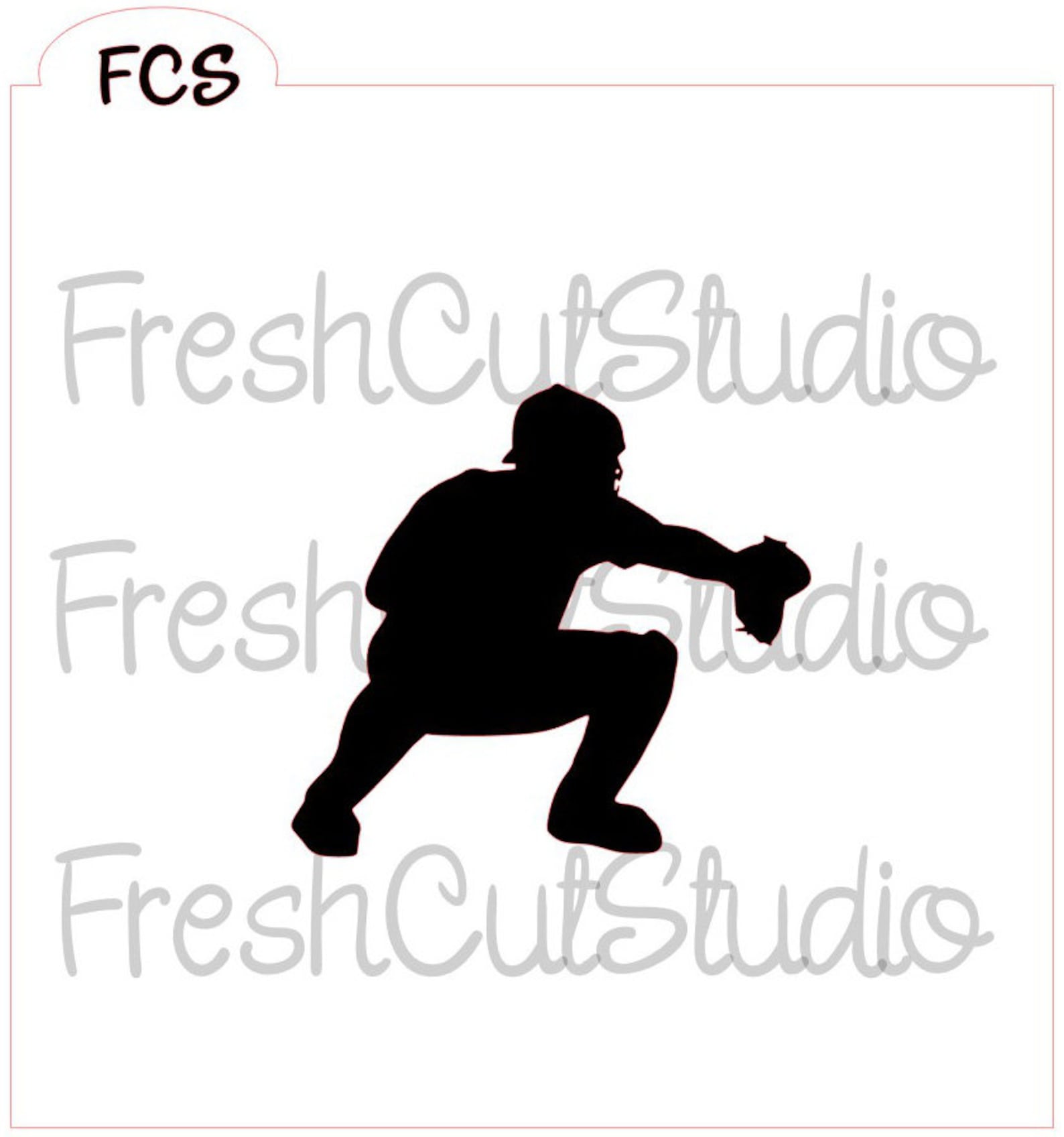 Baseball Player Silhouette Stencils- Cookie Stencil - Etsy