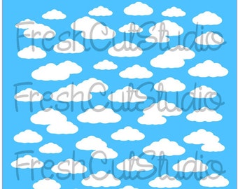 Cloud Background Stencil- Cookie Stencil