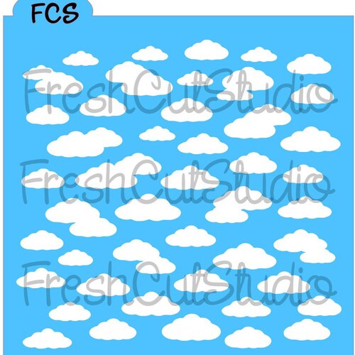 Cloud Background Stencil- Cookie Stencil