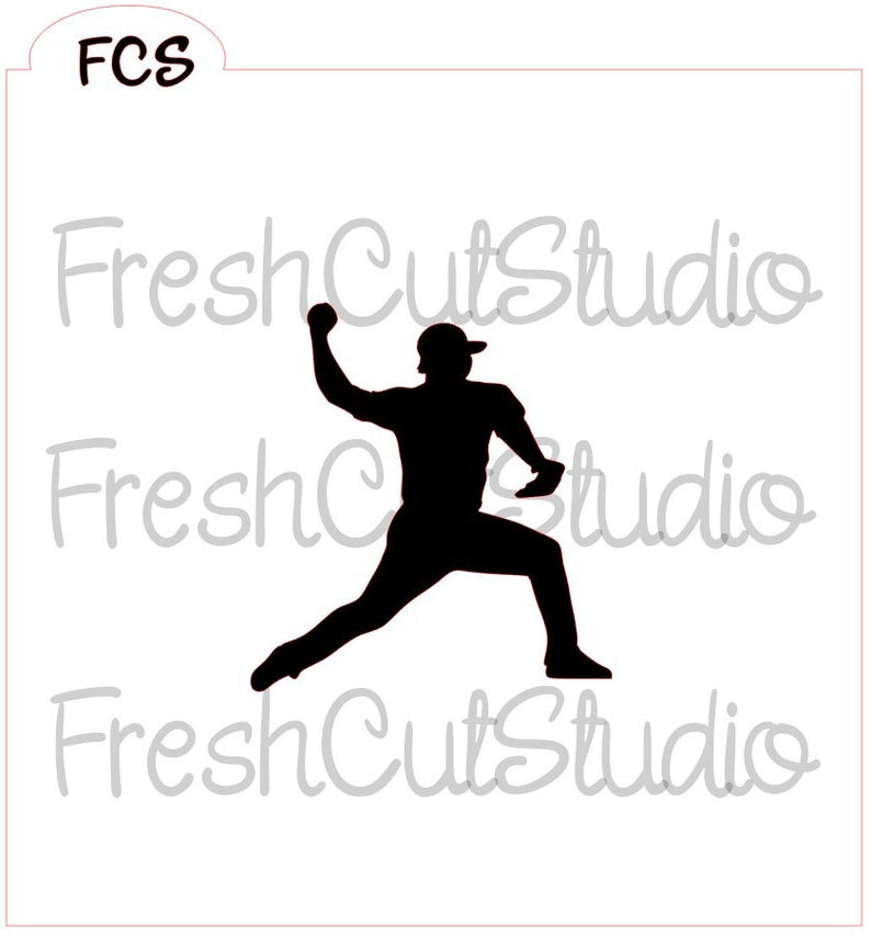 Baseball Player Silhouette Stencils- Cookie Stencil - Etsy