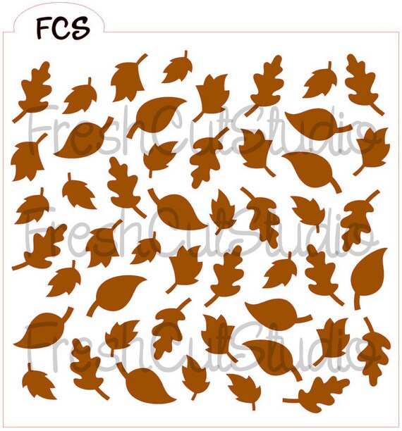 Fall Leaves Background Stencil- Cookie Stencil