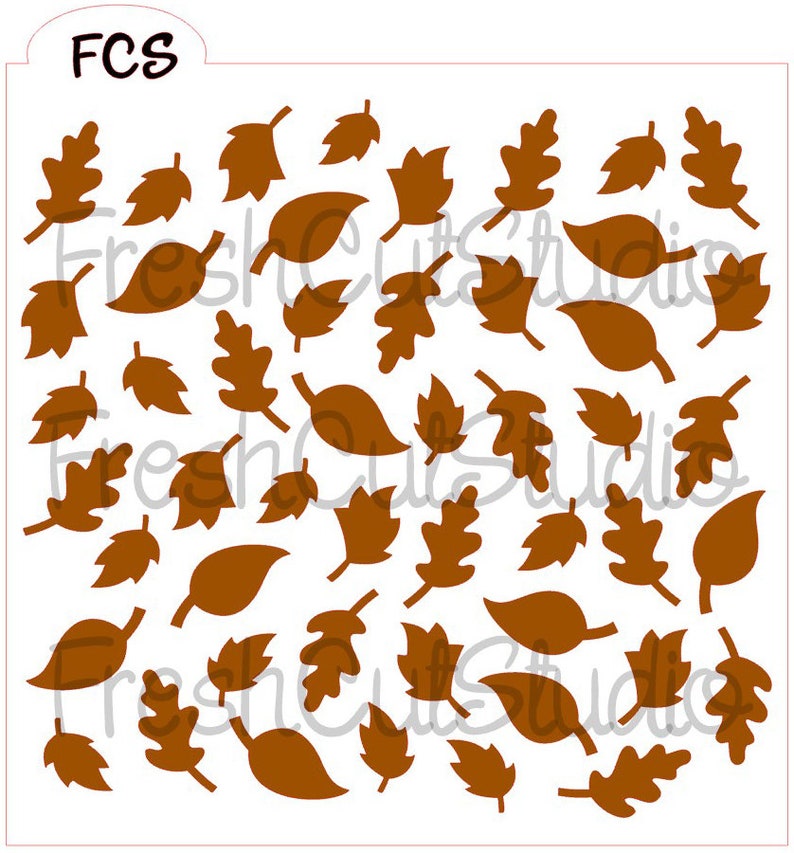 Fall Leaves Background Stencil- Cookie Stencil image 1
