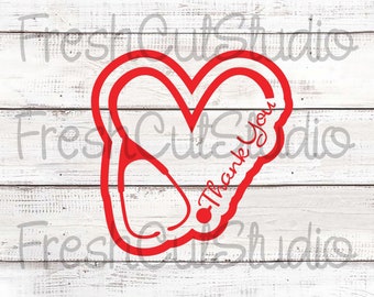 Stethoscope Thank You Cutter with Matching Stencil