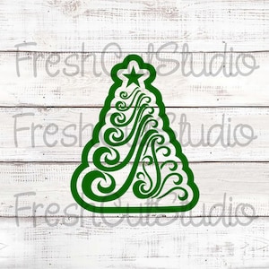 Fancy Christmas Tree Cutter with Matching Stencil Option