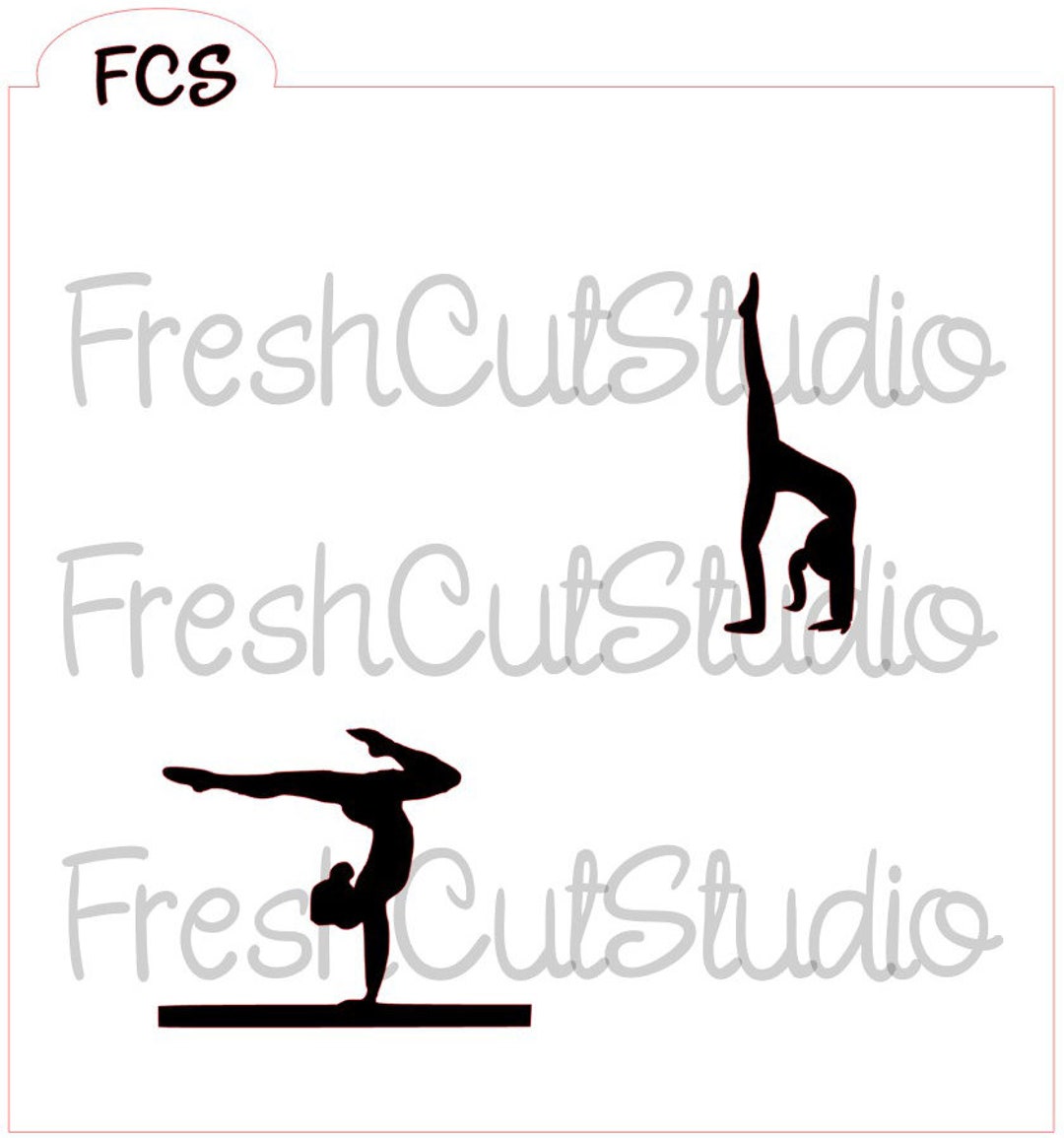 Gymnast Stencils Cookie Stencil Etsy Gymnast stencils cookie stencil etsy