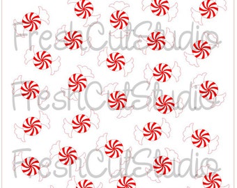 Peppermint Swirl Background Stencil- Cookie Stencil