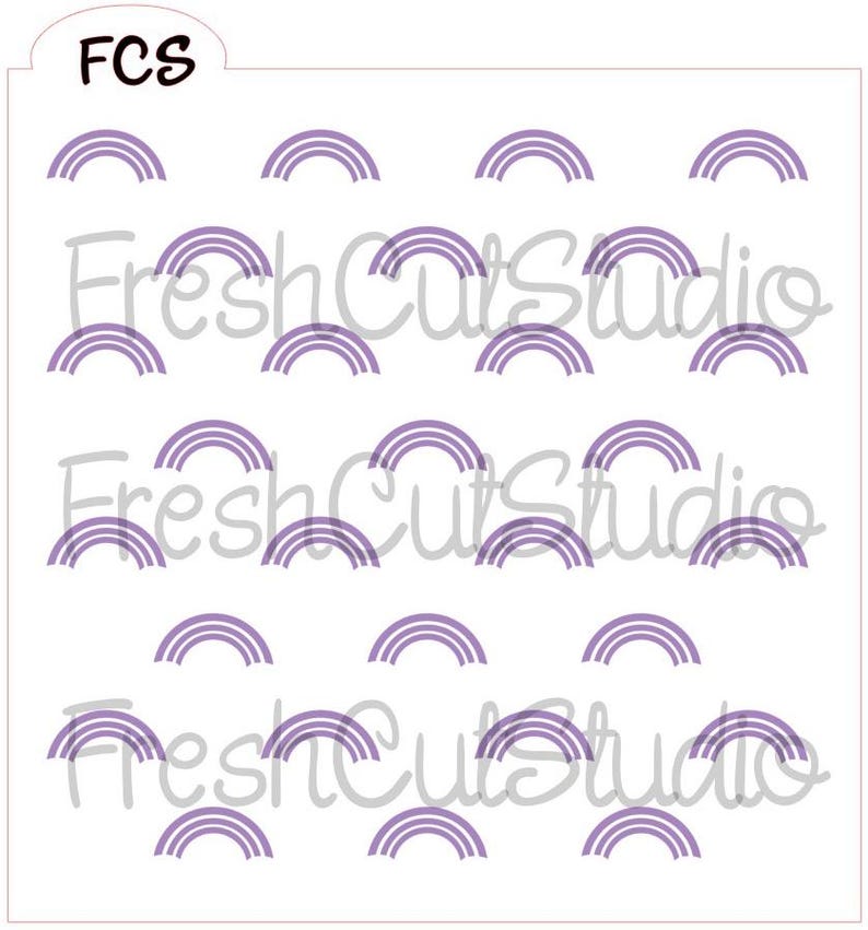 Rainbow With Clouds 2 Pc Background Stencil- Cookie Stencil - Etsy