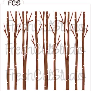 Birch Tree Background Stencil- Cookie Stencil
