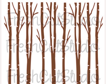 Birch Tree Background Stencil- Cookie Stencil