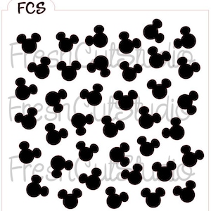 Mouse Ears Background Stencil- Cookie Stencil