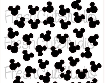 Mouse Ears Background Stencil- Cookie Stencil