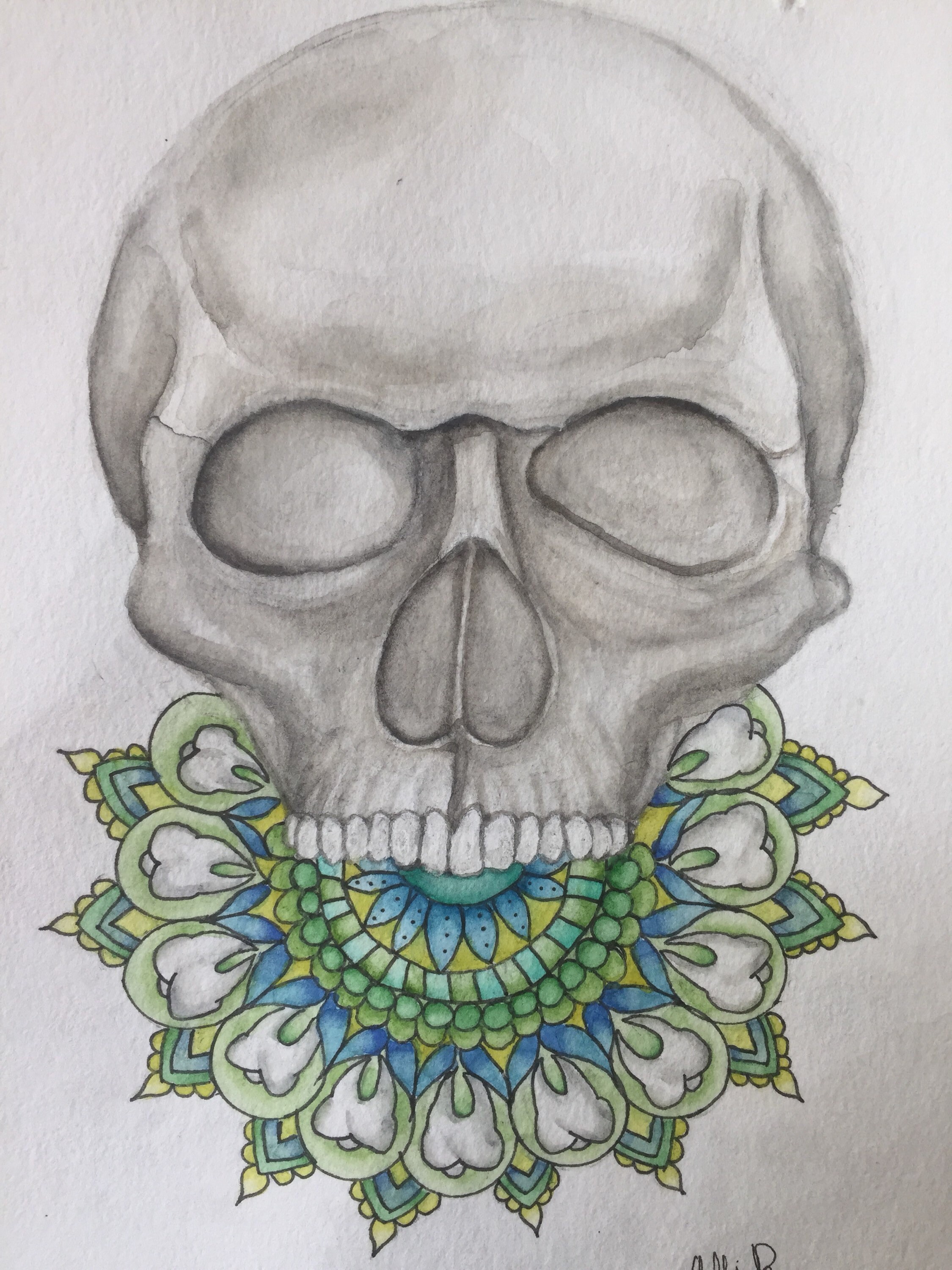 Skull Mandala Print Etsy