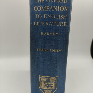 Rare Book Old Book English Literature Book Gift Book 1940s The Oxford Companion to English Literature - Second Edition. School prize book