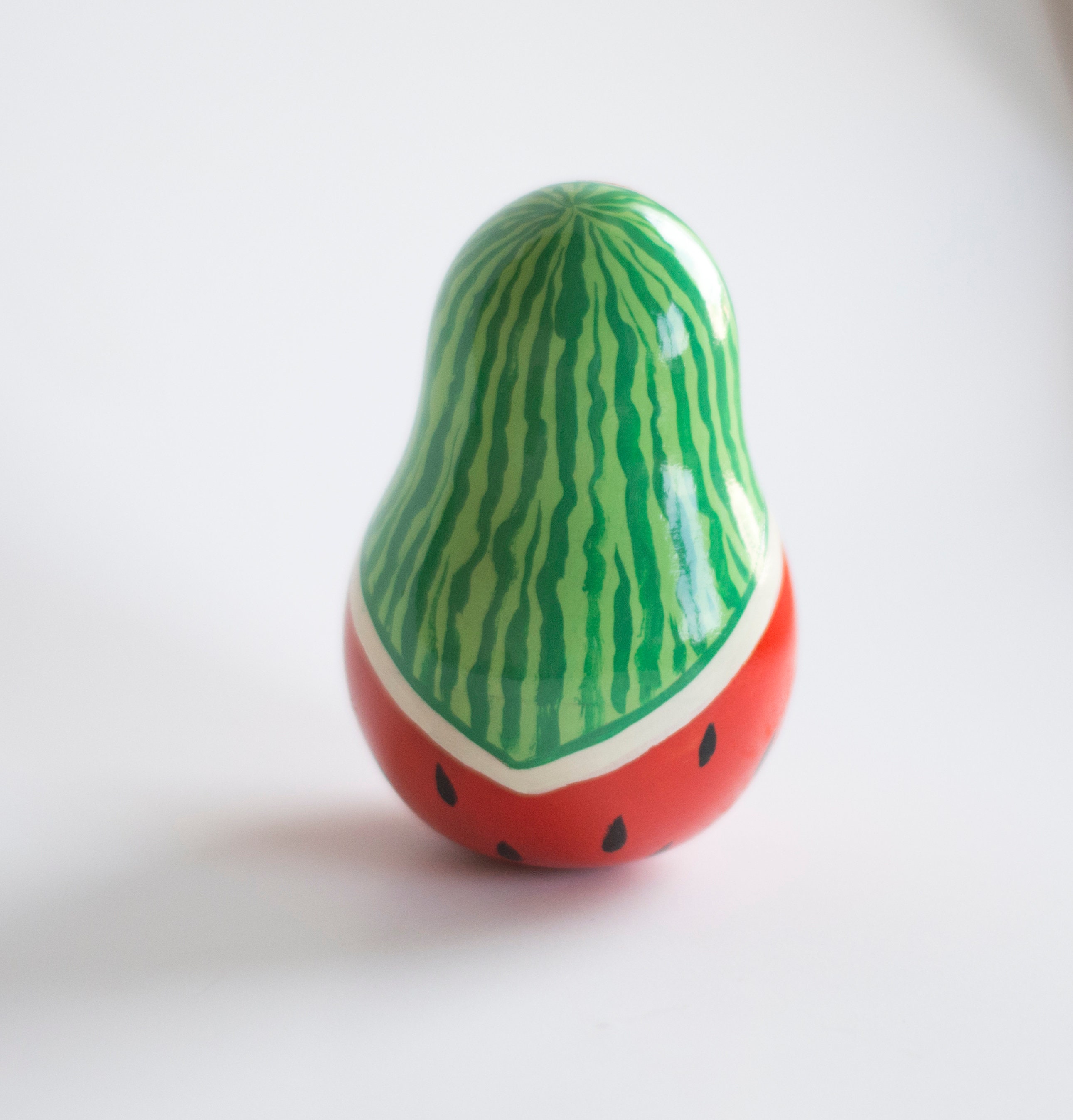 Roly poly watermelon baby doll Nevalyashka Handpainted Wooden Etsy