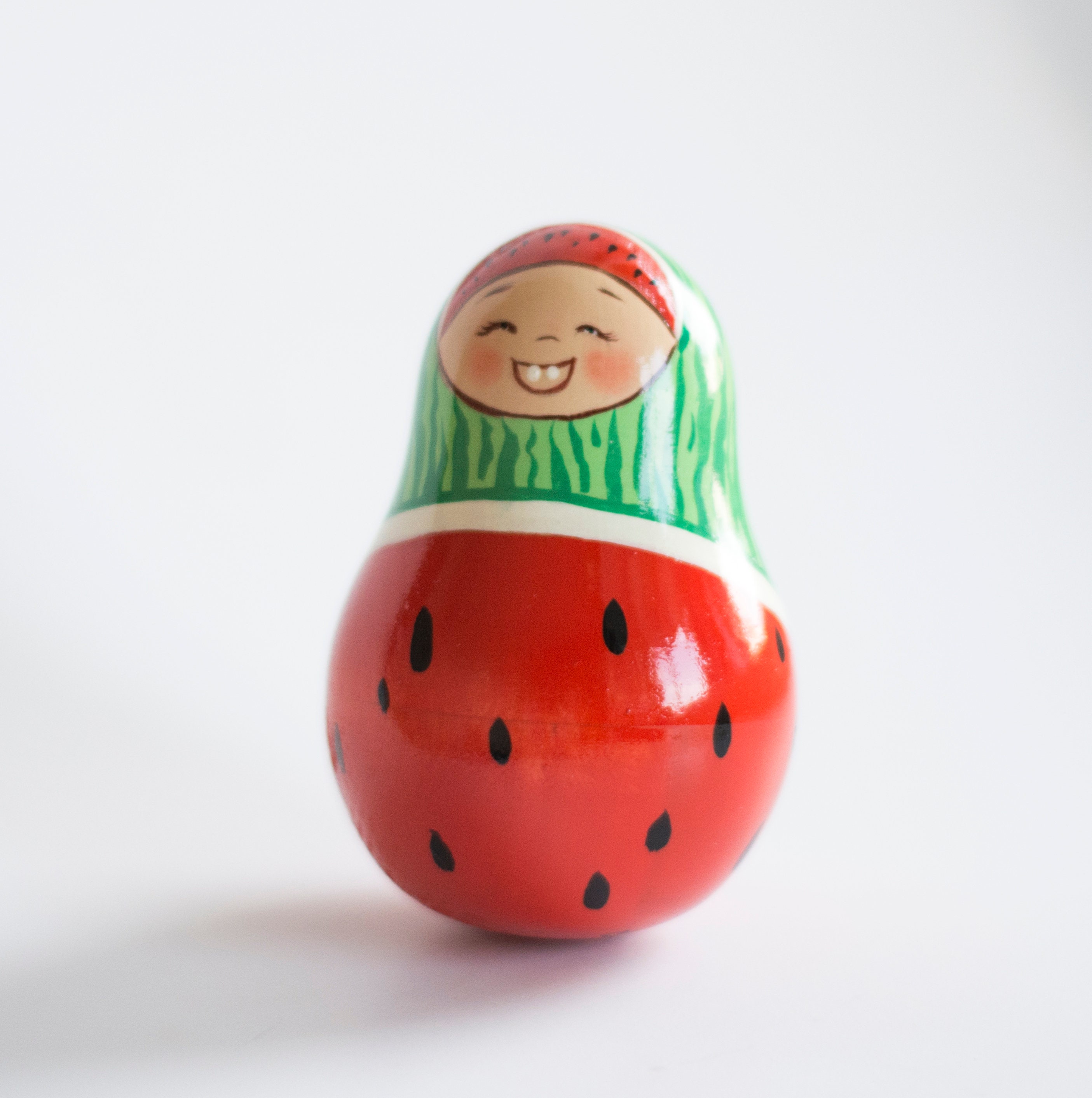 Roly poly watermelon baby doll Nevalyashka Handpainted Wooden Etsy