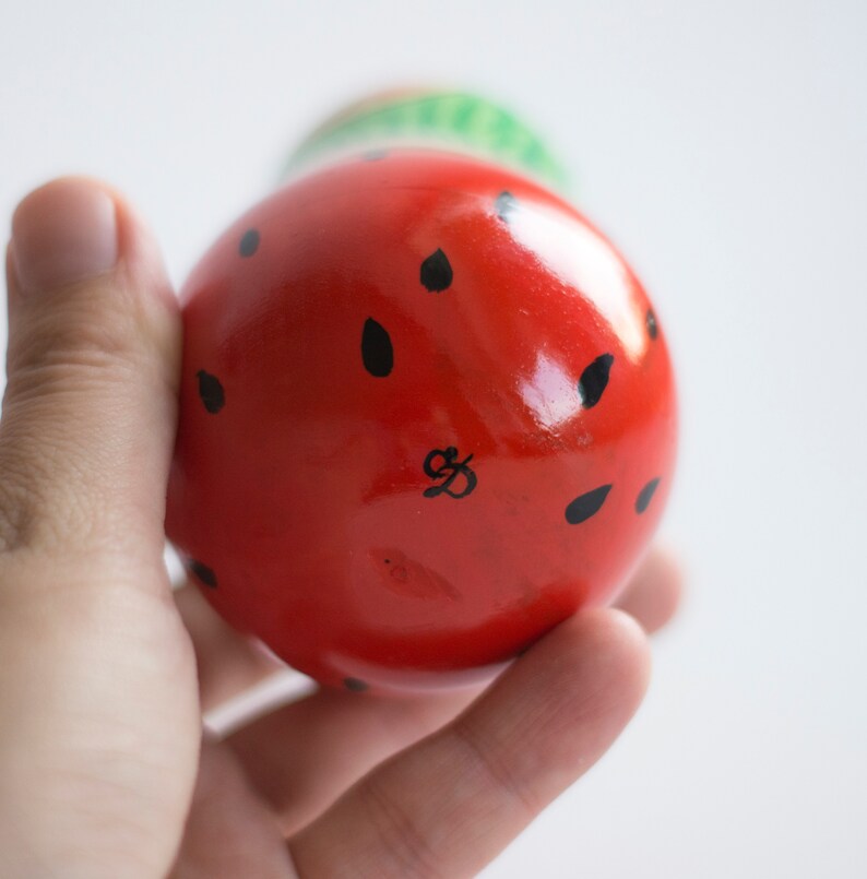 Roly poly watermelon baby doll Nevalyashka Handpainted Wooden Etsy