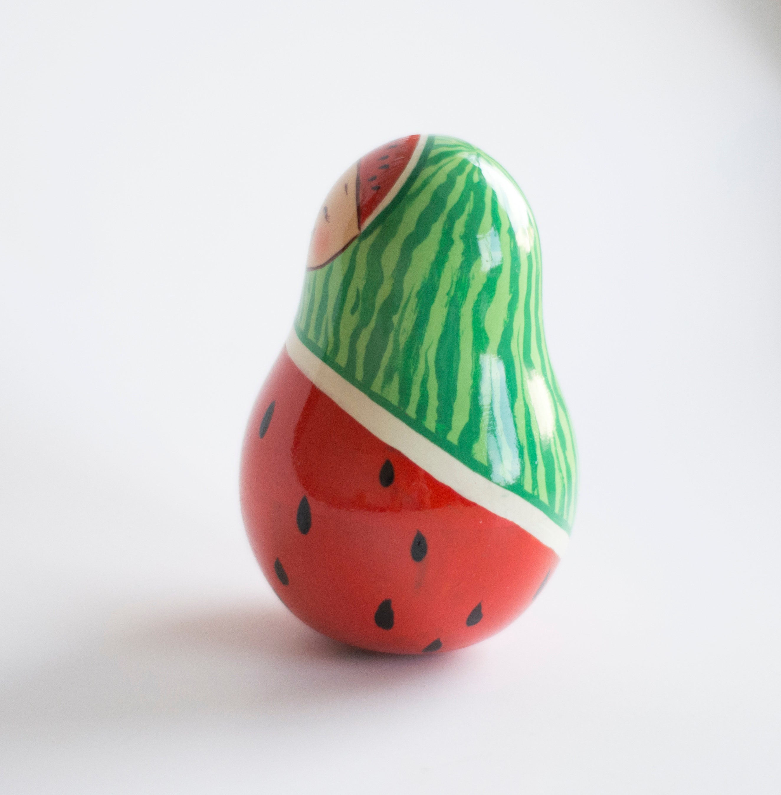 Roly poly watermelon baby doll Nevalyashka Handpainted Wooden Etsy