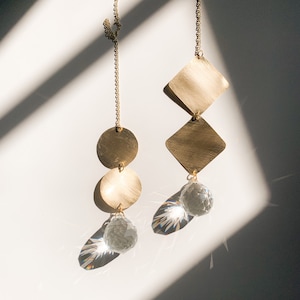 Brass Suncatcher// Brass Prism Hanging// Brass Light Catcher