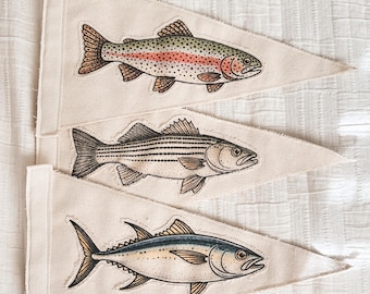 Handmade Canvas Fish Pennant