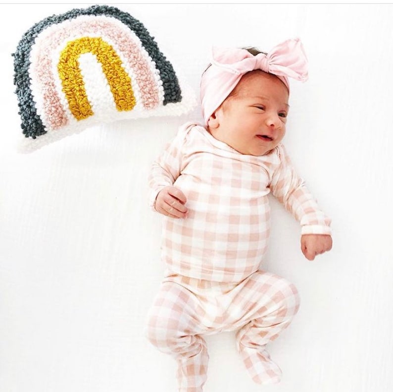 Punch Needle Rainbow Pillow Etsy