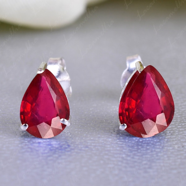 Red Ruby Earrings - Etsy