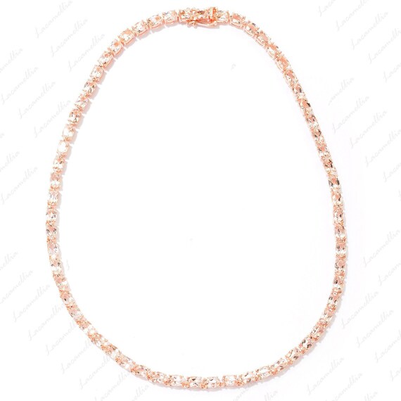 Morganite tennis necklace deals