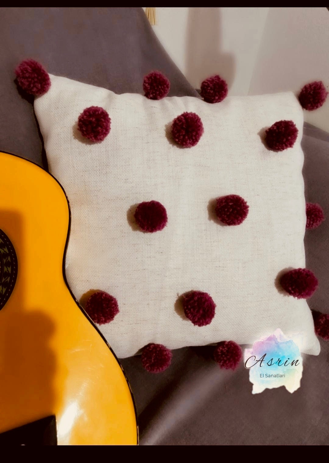 Pom pom pillow Pom pom pillow cover Pink pillow Decorative Etsy