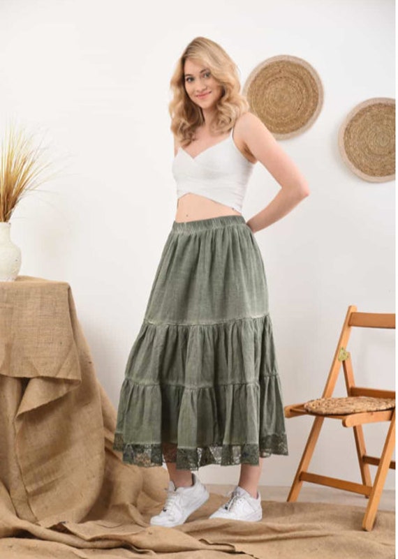 green festival skirt