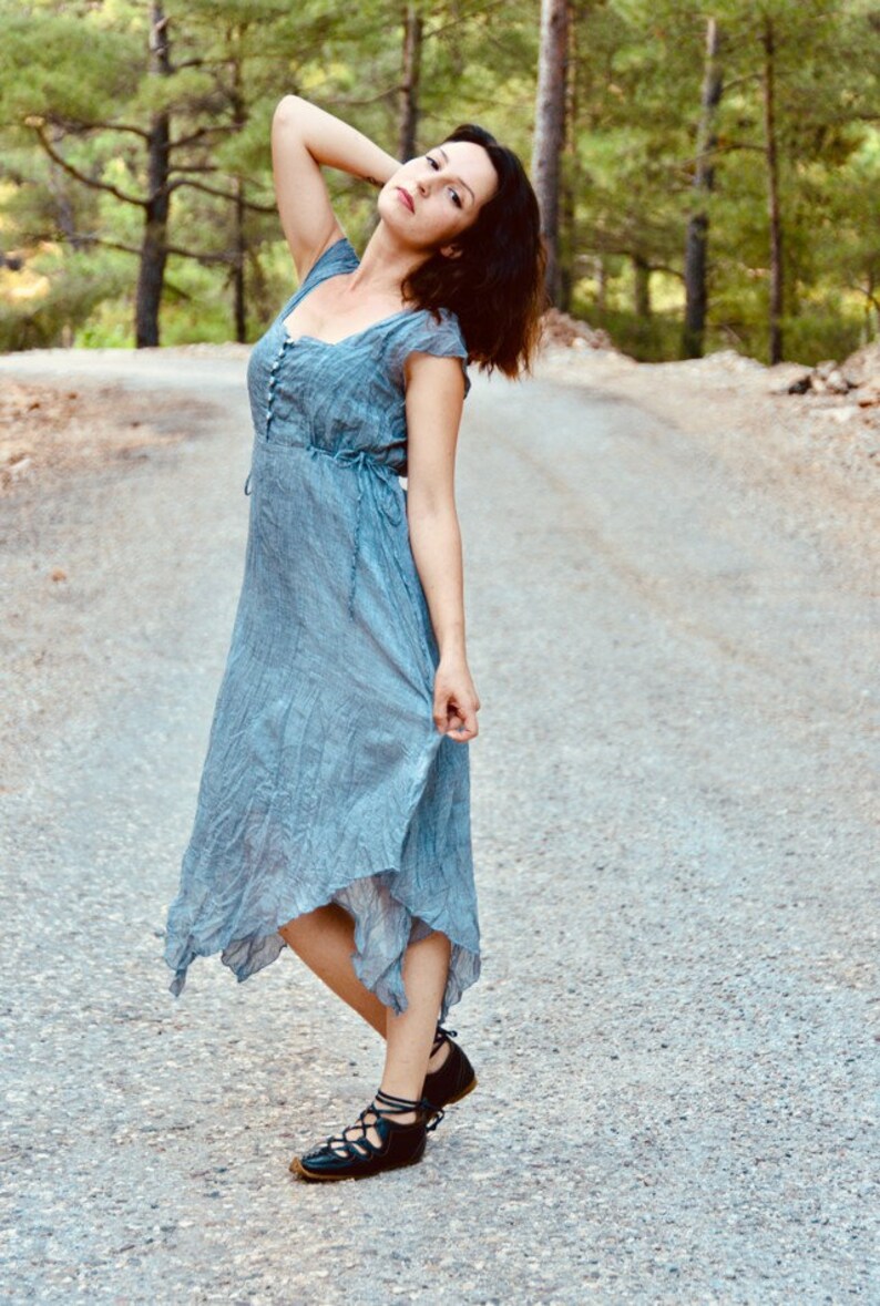 Pure Cotton Clothing Pure Cotton Clothes Grey Long Dress Etsy