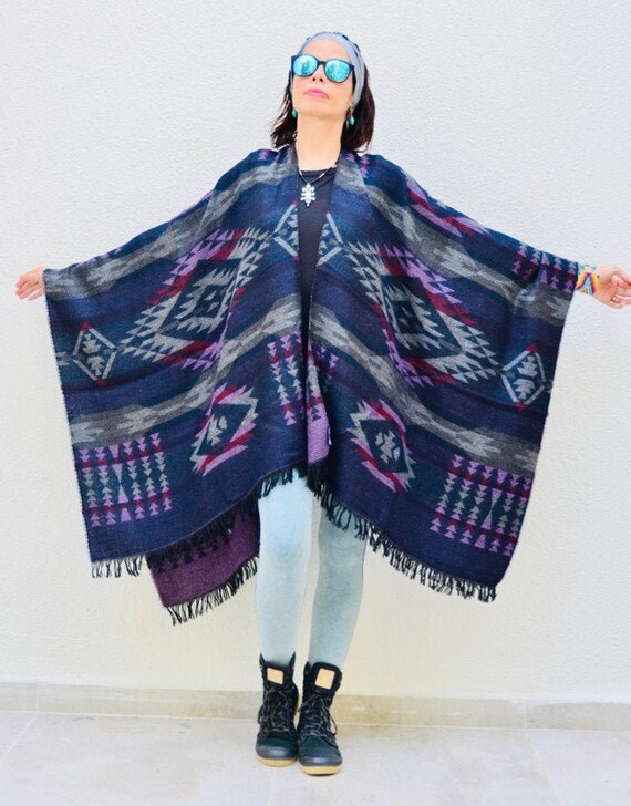 Blanket shawl Bohemian shawl Fall shawl Warm shawl | Etsy