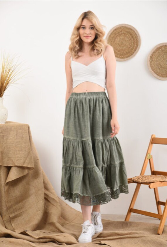 green festival skirt