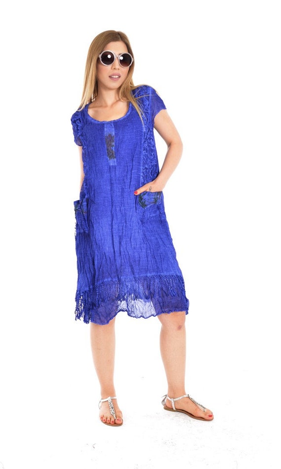 blue hippie dress