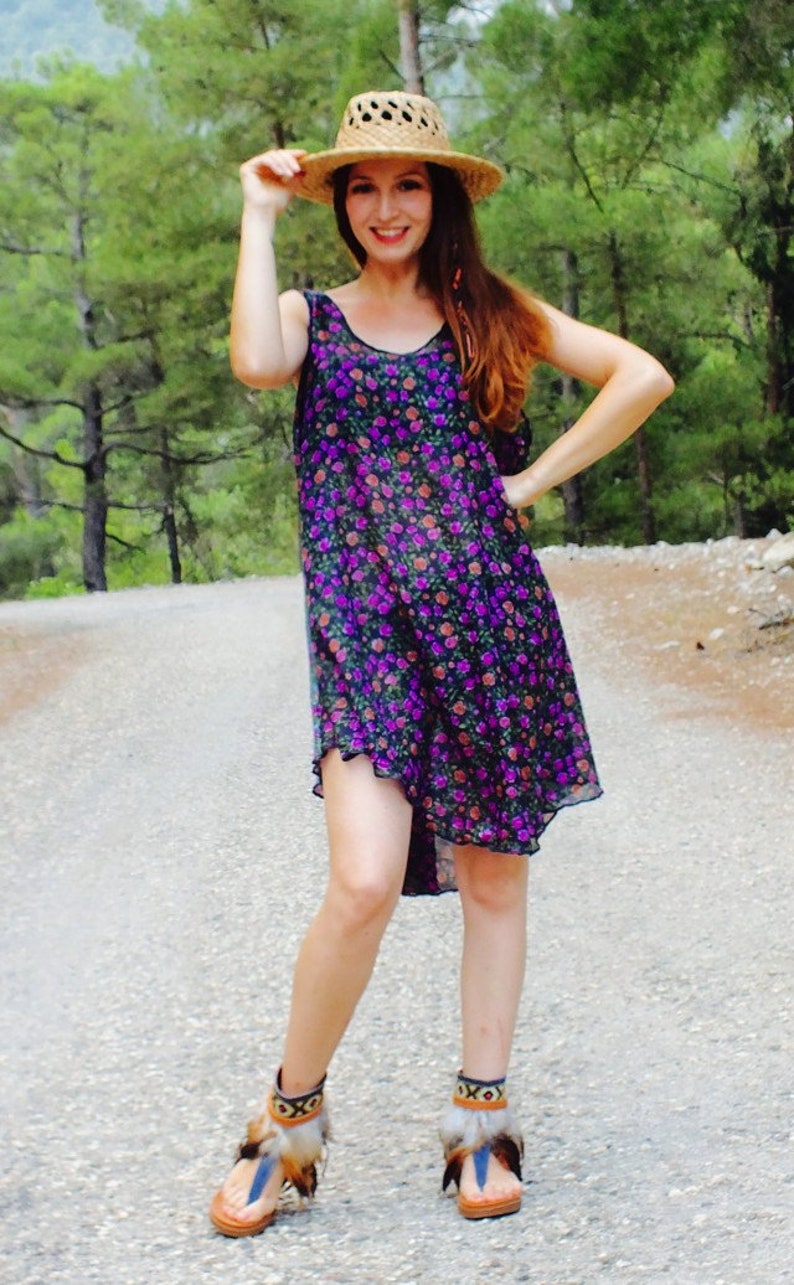 Floral dress fabric dress floral top natural tunic floral tunic gypsy clothes natural top hippie clothes floral clothing Cute dress